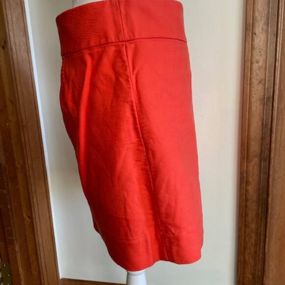 J. CREW Orange Double Serge Cotton Mini A Line Skirt 10 - Picture 10 of 13